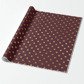 Bourgogne Maroon Goud kleine stippen bruids bruilo Cadeaupapier (Uitgerold)