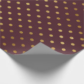 Bourgogne Maroon Goud kleine stippen bruids bruilo Cadeaupapier (Hoek)