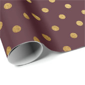Bourgogne Maroon Goud kleine stippen bruids bruilo Cadeaupapier (Rol Hoek)