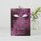 Bourgogne Maroon Make-up Wit Glitter 16e bruids Kaart (Staand voorkant)