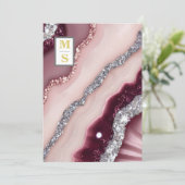 *~ Bourgogne Maroon QR Agate AR66 RSVP Bruiloft Kaart (Staand voorkant)