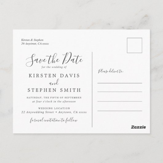 Bourgogne Maroon Zilveren Bloemen Herfst Save the  Briefkaart (Achterkant)