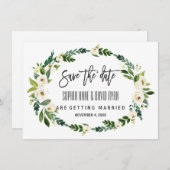 Bourgogne Marsala Bloemen Handschrift Save the Dat Save The Date (Voorkant / Achterkant)