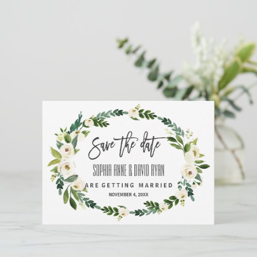 Bourgogne Marsala Bloemen Handschrift Save the Dat Save The Date (Staand voorkant)