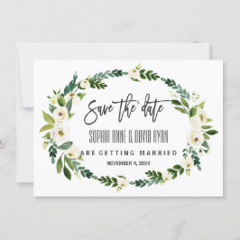 Bourgogne Marsala Bloemen Handschrift Save the Dat Save The Date