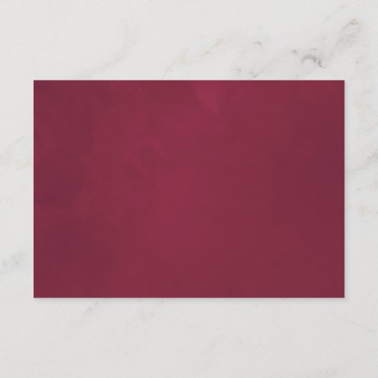 Bourgogne - Marsala Bloemen Huwelijkscadeau Regist Informatiekaartje (Achterkant)