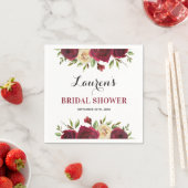 Bourgogne Marsala Bloemen Winter Vrijgezellenfeest Servet (Insitu)