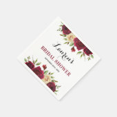 Bourgogne Marsala Bloemen Winter Vrijgezellenfeest Servet (Hoek)