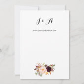 Bourgogne Marsala Bloemenbruiloft 3 Wit Kaart (Achterkant)