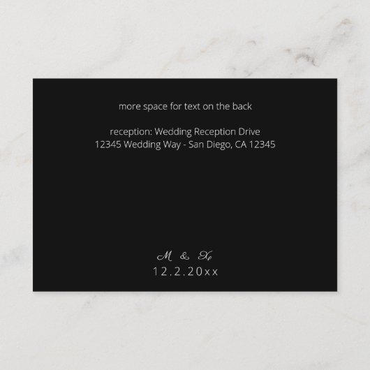 Bourgogne Marsala & Blush Bloemen Details - Zwart Informatiekaartje (Achterkant)