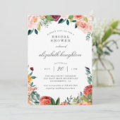 Bourgogne Marsala Blush Pink Floral Vrijgezellenfe Kaart (Staand voorkant)