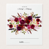 Bourgogne Marsala Bohemian Tafel Plaats Kaart (Buitenkant ongevouwen)