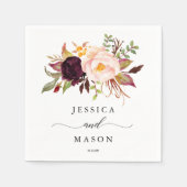 Bourgogne Marsala bruiloft servet cocktail servet (Voorkant)