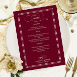Bourgogne Marsala Elegant Bruiloft Menu<br><div class="desc">Bourgogne Marsala Elegant Bruiloft Menu</div>