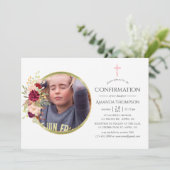 Bourgogne-Marsala en Blush Bevestiging Kaart (Staand voorkant)