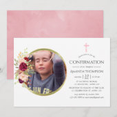 Bourgogne-Marsala en Blush Bevestiging Kaart (Voorkant / Achterkant)