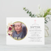 Bourgogne-Marsala en Blush Doop of doop Kaart (Staand voorkant)