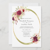 Bourgogne - Marsala en Blush Geometric Wedding Kaart (Voorkant)