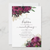  Bourgogne - Marsala en Gold Baptisme Kaart (Voorkant)