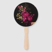 Bourgogne - Marsala en Gold Floral Wedding Handwaaier (Achterkant)