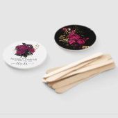 Bourgogne - Marsala en Gold Floral Wedding Handwaaier (Niet-gemonteerd)