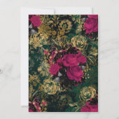 Bourgogne - Marsala en Gold Floral Wedding Kaart (Achterkant)