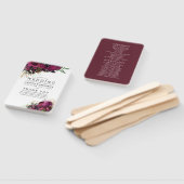 Bourgogne - Marsala en Gold Floral Wedding Program Handwaaier (Niet-gemonteerd)