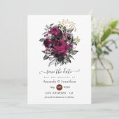 Bourgogne - Marsala en Gold Floral Wedding Save The Date (Staand voorkant)