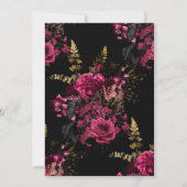 Bourgogne - Marsala en Gold Floral Wedding Save The Date (Achterkant)