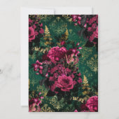 Bourgogne - Marsala en Gold Floral Wedding Update Kaart (Achterkant)