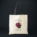 Bourgogne - Marsala en Gold Floral Wedding Welcome Tote Bag<br><div class="desc">marsala (bordeaux) en gouden shabby-chique bloemetjes huwelijksgast welkomstgeschenktassen met accenten van zwart en pruim.</div>