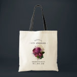 Bourgogne - Marsala en Gold Floral Wedding Welcome Tote Bag<br><div class="desc">marsala (bordeaux) en gouden shabby-chique bloemetjes huwelijksgast welkomstgeschenktassen met accenten van zwart en pruim.</div>