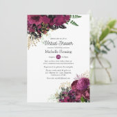 Bourgogne - Marsala en Gold Virtual Vrijgezellenfe Kaart (Staand voorkant)