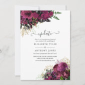  Bourgogne - Marsala en Gold Wedding Update Kaart (Voorkant)