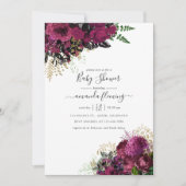  Bourgogne - Marsala en Goud Baby shower Kaart (Voorkant)