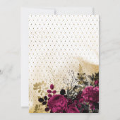  Bourgogne - Marsala en Goud Baby shower Kaart (Achterkant)