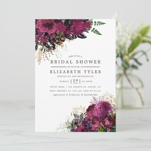  Bourgogne - Marsala en Goud Vrijgezellenfeest Kaart (Staand voorkant)