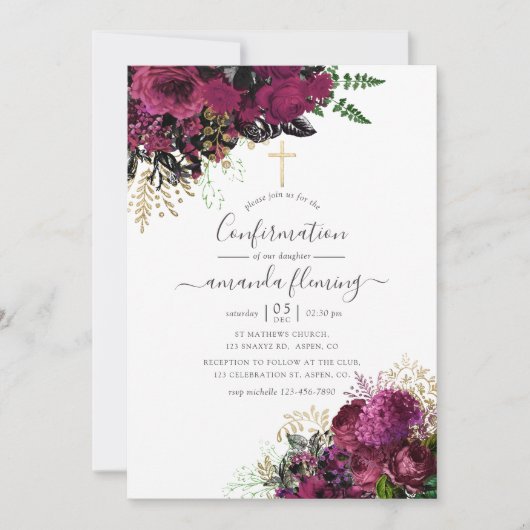  Bourgogne - Marsala en Gouden Bevestiging Kaart (Voorkant)