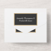 Bourgogne - Marsala en gouden bruiloft All In One Uitnodiging (Achterkant)