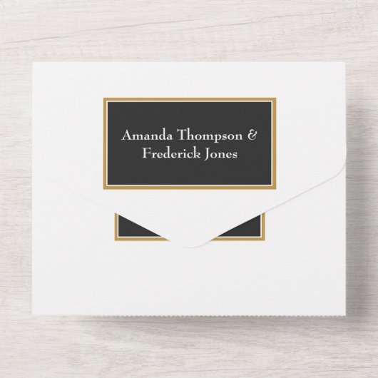  Bourgogne - Marsala en gouden bruiloft All In One Uitnodiging (Achterkant)