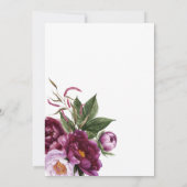 Bourgogne - Marsala en Peach Floral Wedding Invite Kaart (Achterkant)