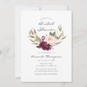 Bourgogne - Marsala en Perzik Bloemen Vrijgezellen Kaart (Voorkant)