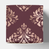 Bourgogne - Marsala en Roos Gold Damask Wedding Bedankdoosjes (Bovenkant)