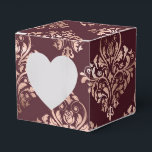 Bourgogne - Marsala en Roos Gold Damask Wedding Bedankdoosjes<br><div class="desc">Bourgogne ( marsala ) en faux folie roos goudvogel paardenkast bij het collectie hieronder .</div>