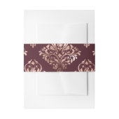 Bourgogne - Marsala en Roos Gold Damask Wedding Uitnodigingen Wikkel (Voorkant Voorbeeld)