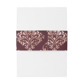 Bourgogne - Marsala en Roos Gold Damask Wedding Uitnodigingen Wikkel (Achterkant Voorbeeld)