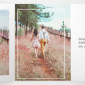 Bourgogne - Marsala en Roos Gold Floral Wedding Drieluik Uitnodiging (Binnenkant midden)