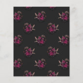 Bourgogne - Marsala en Roos Gold Floral Wedding Flyer (Achterkant)