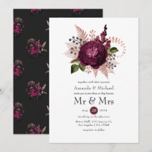 Bourgogne - Marsala en Roos Gold Floral Wedding