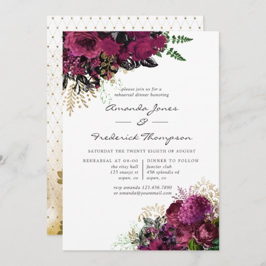  Bourgogne - Marsala & Gold repetitie Kaart (Voorkant / Achterkant)